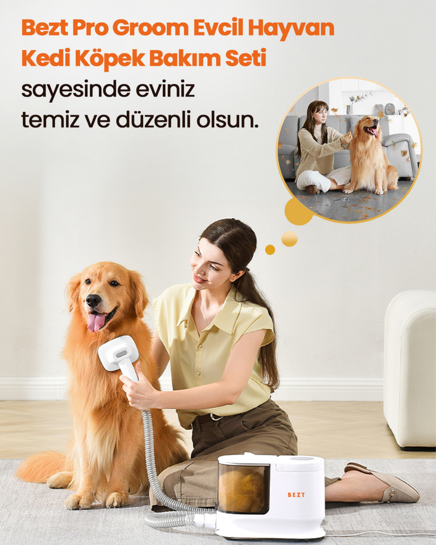 Bezt Pro Groom Evcil Hayvan Kedi Köpek Tıraş Makinası Bakım Seti  