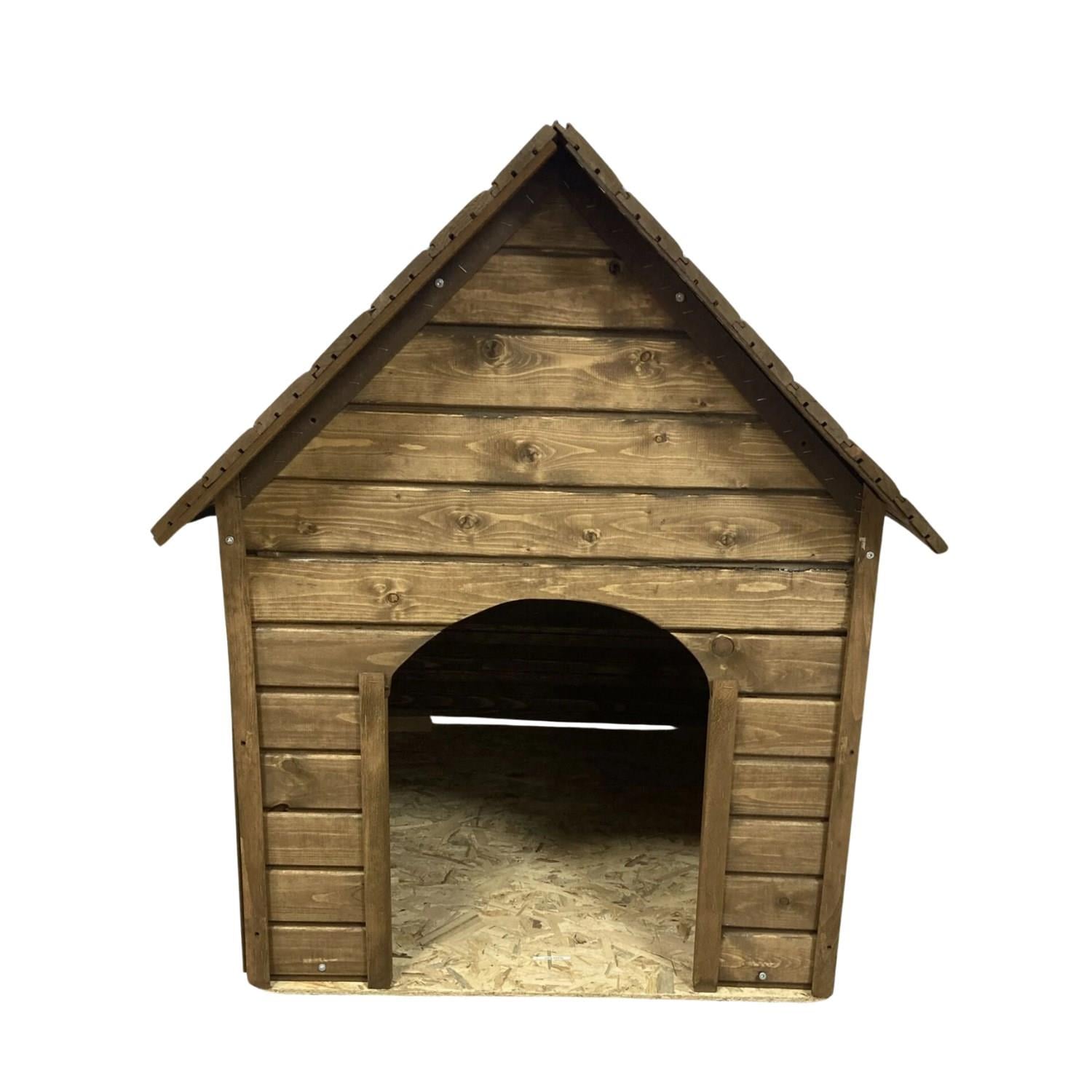 Reyo Pet Suya Soğuğa Dayanıklı Lüks Büyük Boy Ahşap Köpek Kulübesi 100x100x78 cm Ceviz