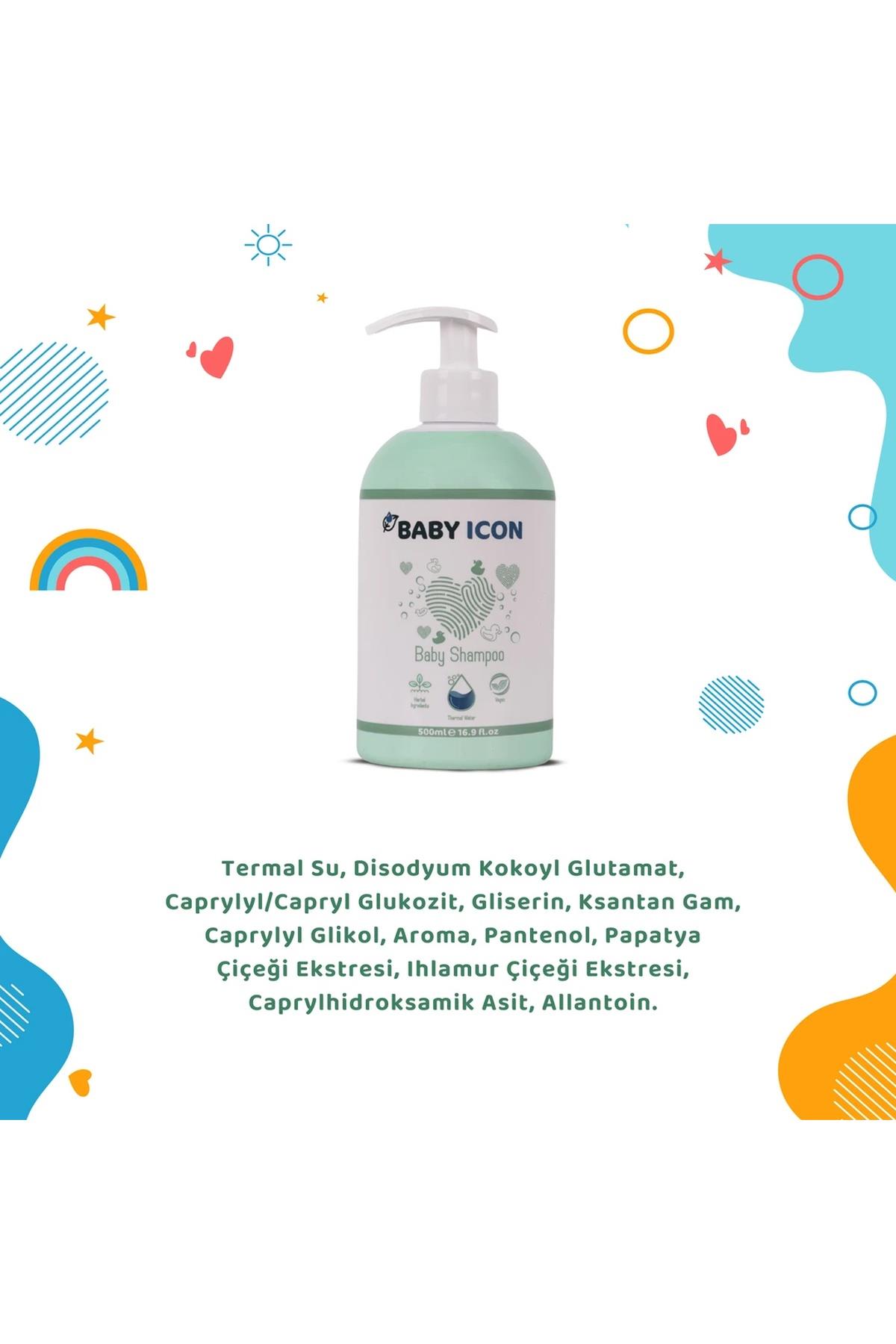 Baby Icon Organik Vegan Saç ve Vücut Bebek Şampuanı 500ML