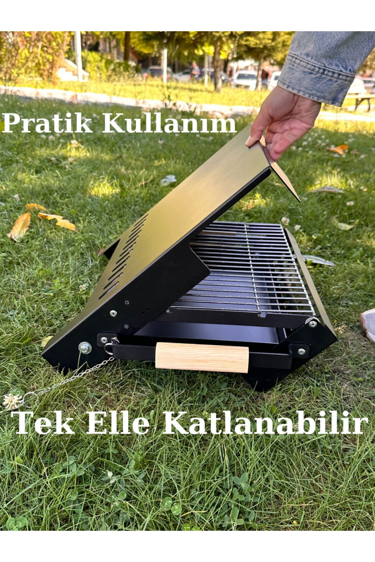 Buff Pratik Katlanır Krom Izgaralı Kolay Katlanabilir Koruma Kılıflı Mangal