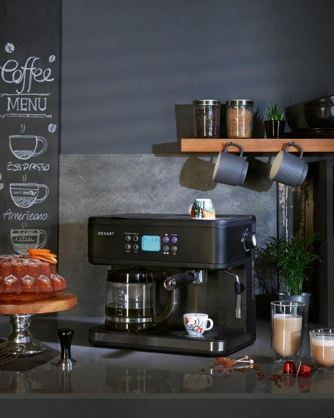 Dexart DX-1341 Home Barista 3-in-1 Filtre Kahve & Espresso Makinesi