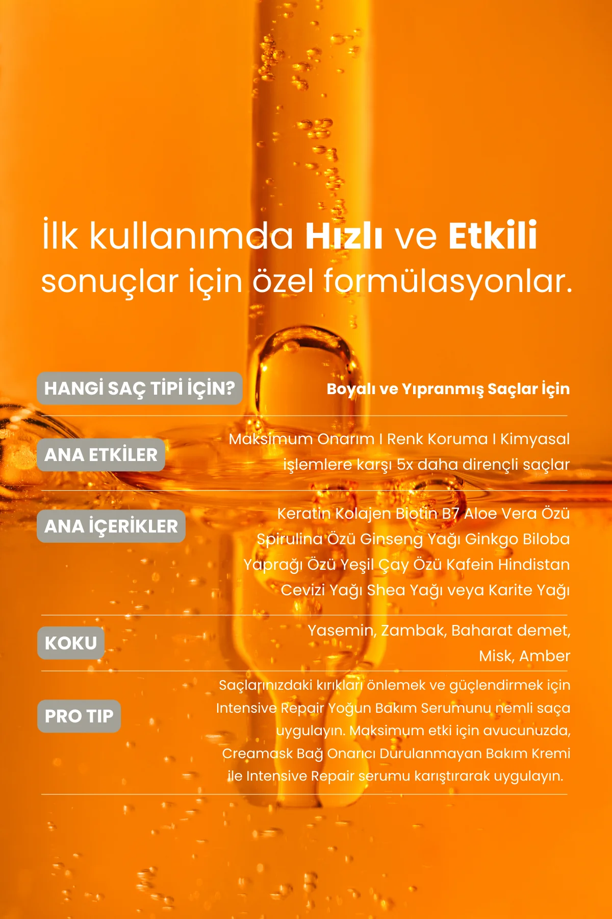 Matsu Intensive Repair Boyalı ve Hasar Görmüş Saçlar için Yoğun Onarıcı Intensive Repair Saç Bakım Serumu 50 ml