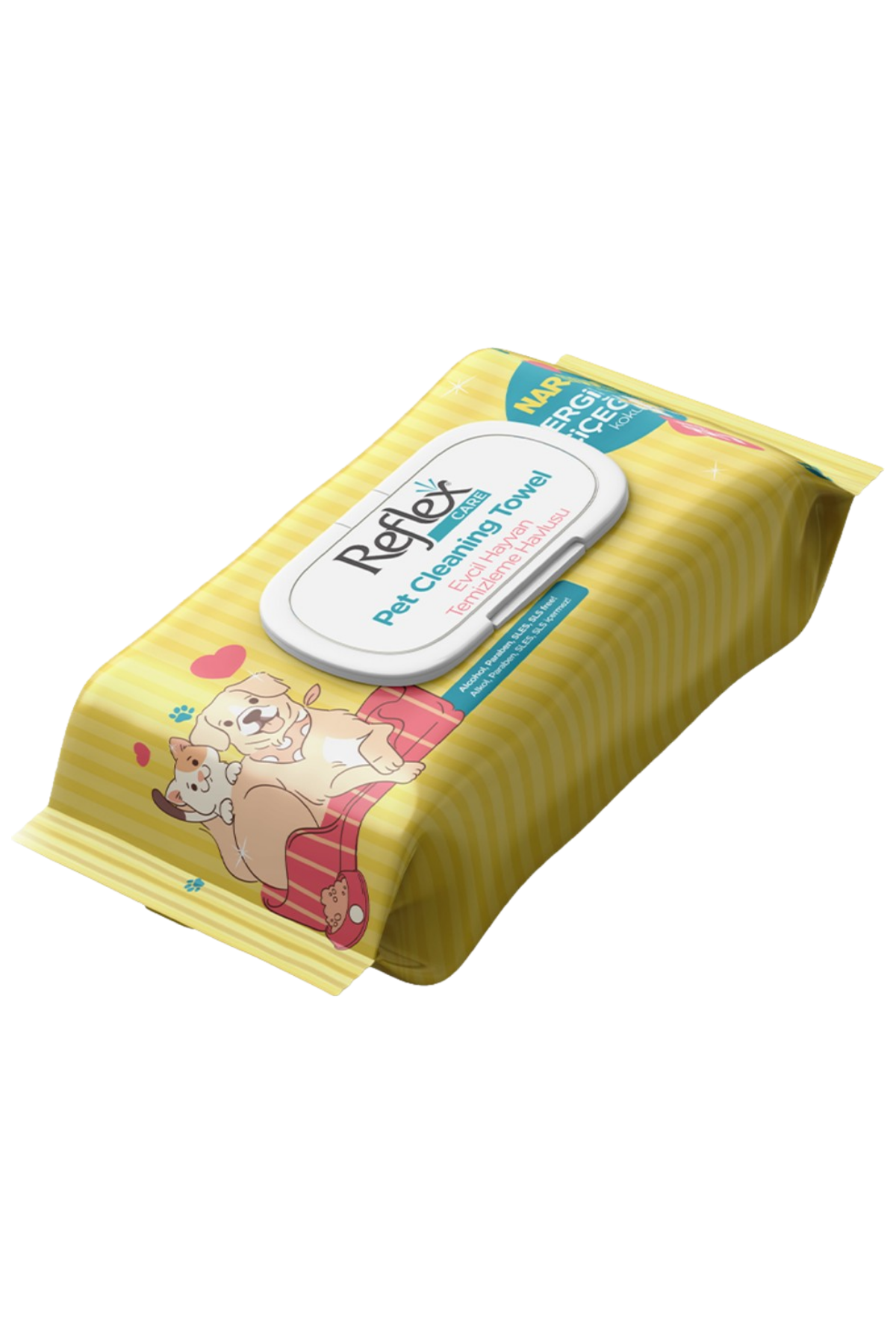 Reflex Care Nergis Kokulu Kedi ve Köpekler İçin Temizleme Mendili 50li