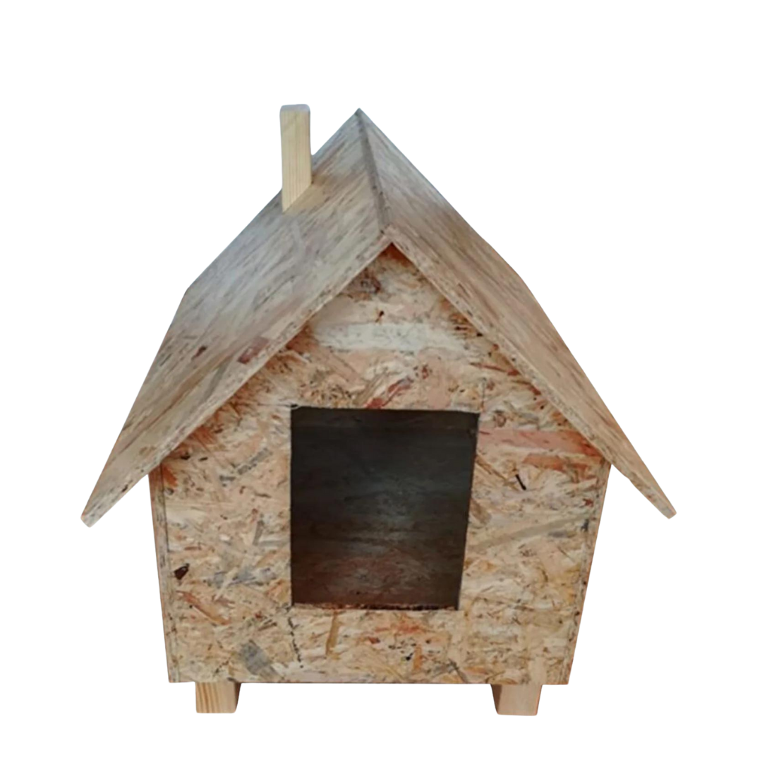 Melada Kedi Evi Dış Ortam Uygun Ahşap Kedi Evi OSB 50x50x35 cm