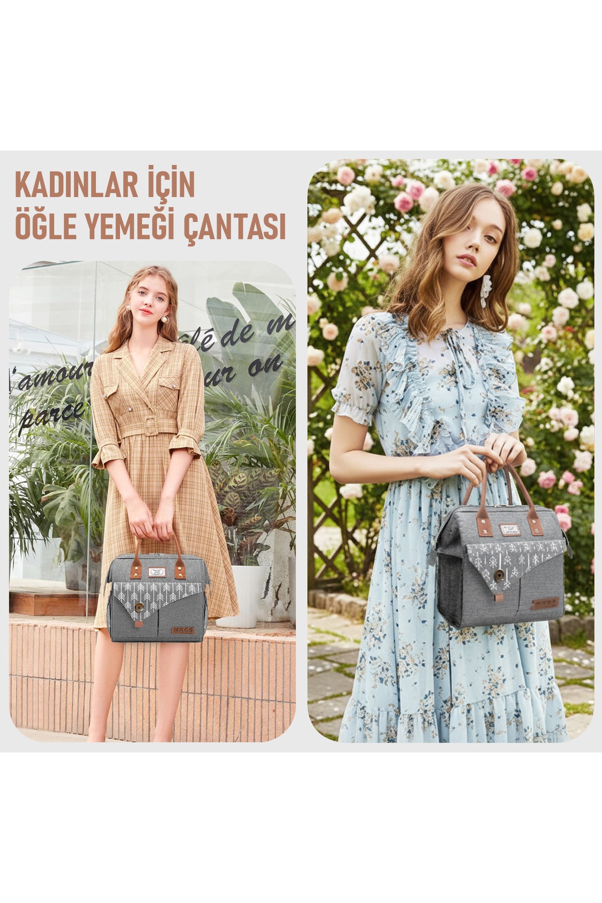 Haegs Kadın Termal Çanta, Yalıtımlı Yemek Taşıma Çantası, Sızdırmaz Beslenme Kutusu, Ofis Kamp Piknik Çantası 11L - Yeşil