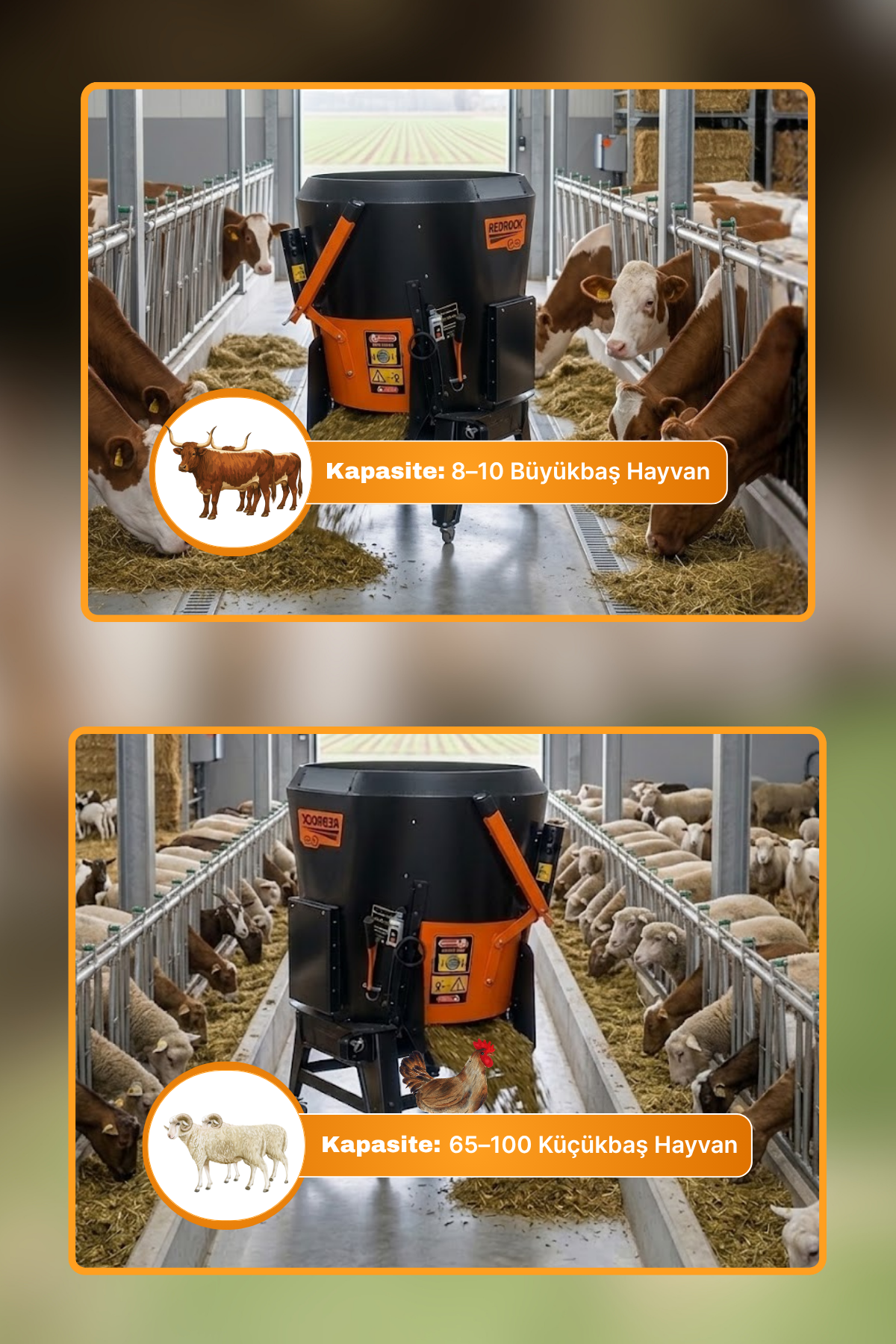 Burkon 1m³ Eco Yem Karma Makinesi 220V