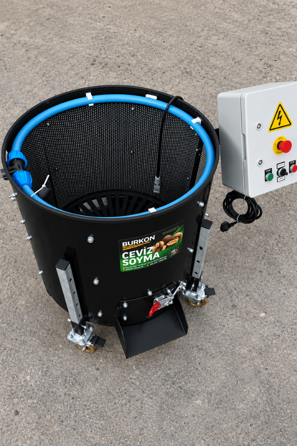 Burkon 190 Litre Rendeli Devir Ayarlı Ceviz Soyma Makinesi