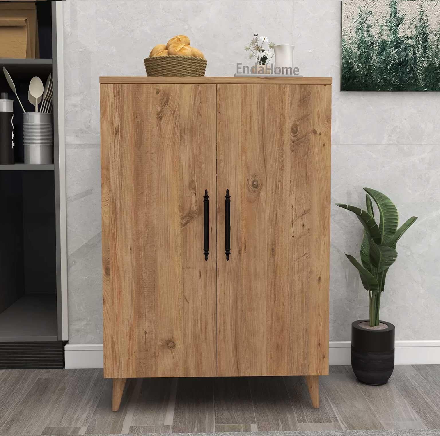 Enda Home 3 Raflı 2 Kapaklı Çok Amaçlı Dolap Atlantik Çam