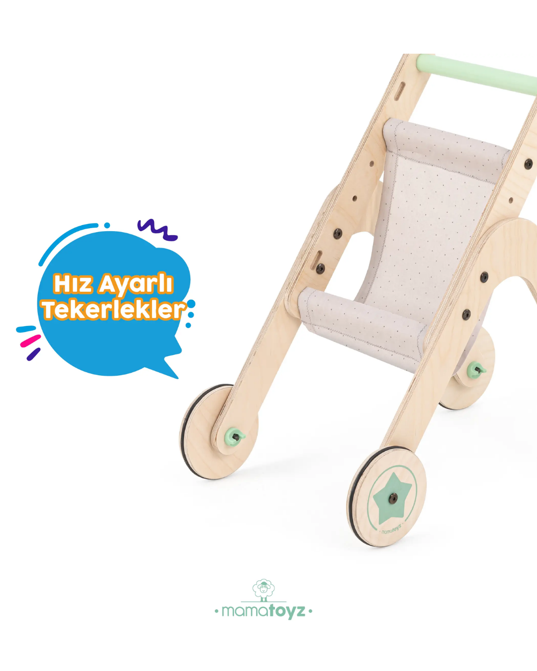 Mamatoyz Trio Stroller İlk Adım Yürüteç ve Oyuncak Bebek Arabası
