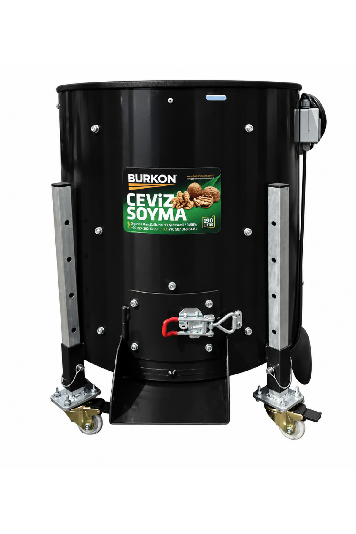 Burkon 190 Litre Rendeli Sabit Devirli Ceviz Soyma Makinesi