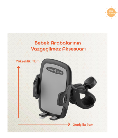 Gezenbebe Bebek Arabası Telefon Tutucu