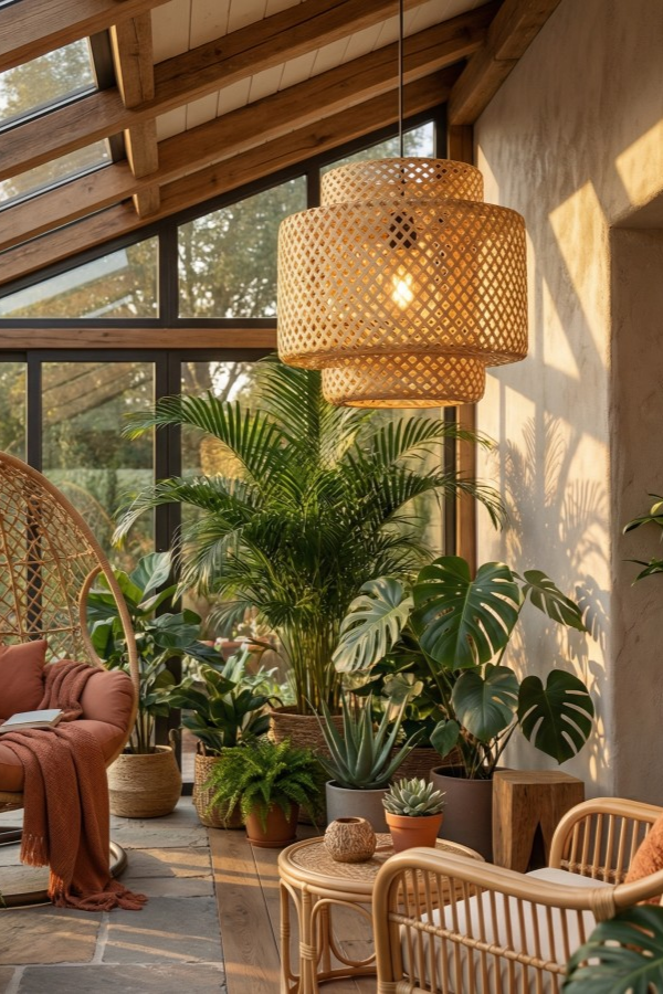 Mylamp Sitrus Doğal Bambu Avize 30x30 cm