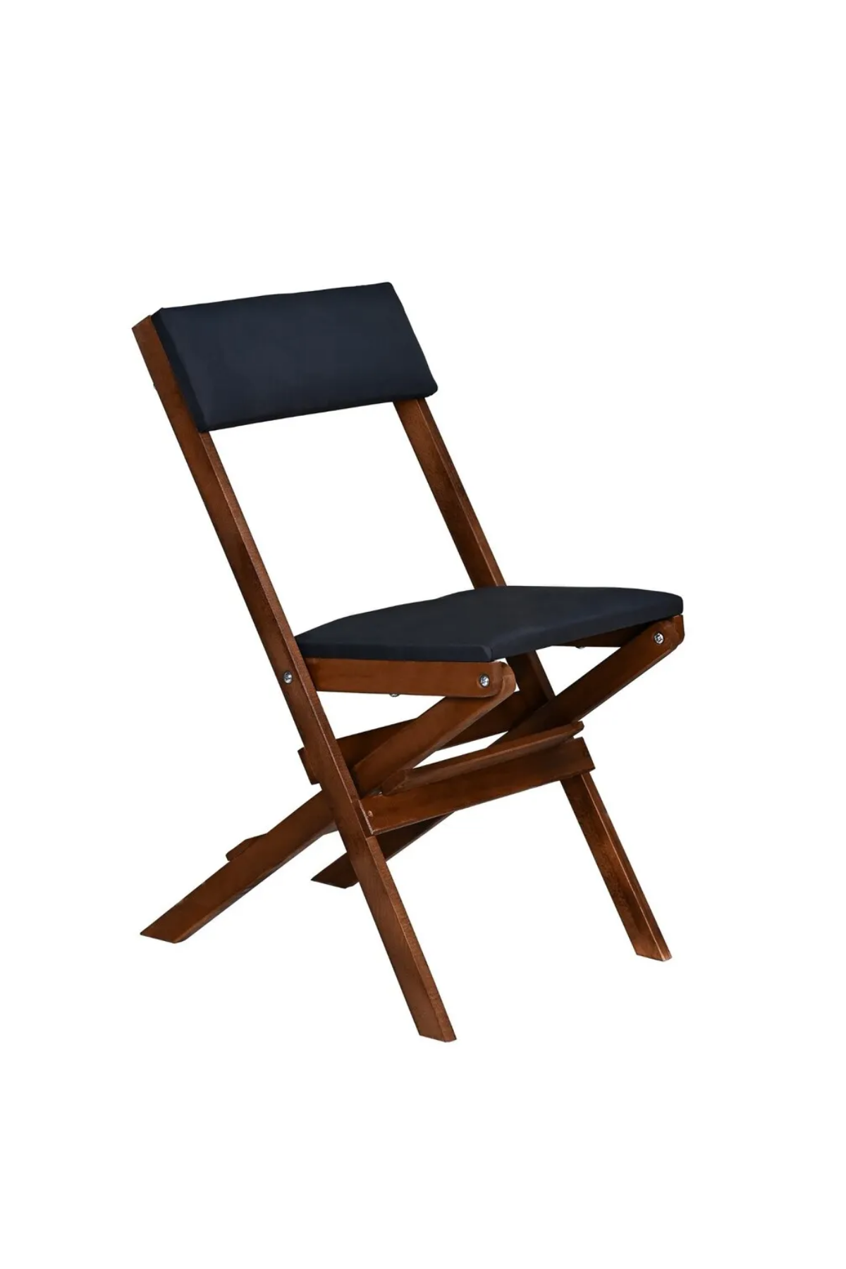 BySay Ahşap Katlanır Döşeme Minderli 3'lü Bistro Set Bahçe Takımı Ceviz Antrasit