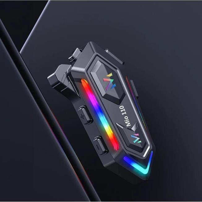 Mioji Mio 110 RGB 1000mAh IPX6 Kask Intercom Motosiklet Bluetooth Kulaklık