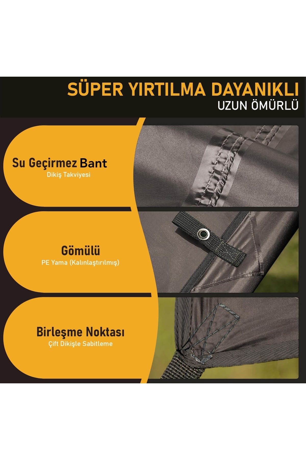 Haegs Su Geçirmez Tarp Tente Gölgelik Örtü, 4 Mevsim Taşınabilir Örtü Branda Çok İşlevli Outdoor Açık Hava Kamp Seyahat Tente Branda Barınak Yağmurluk, Güneşlik Karavan Yan Gölgelik Çadır 300x300 cm- Gri