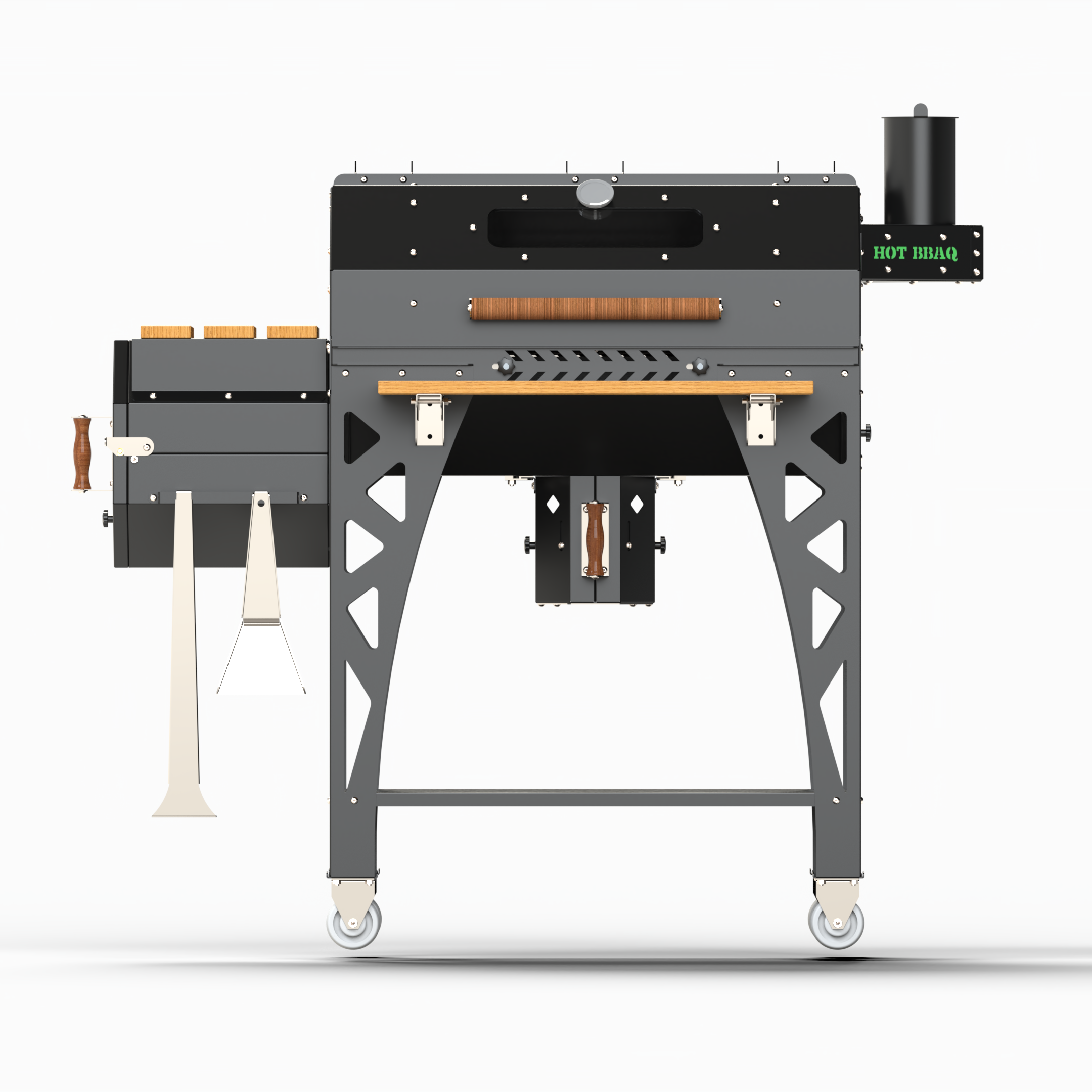 Hotbbaq Hot Quartz Long Plus 74cm Smoker Camlı Barbekü Mangal