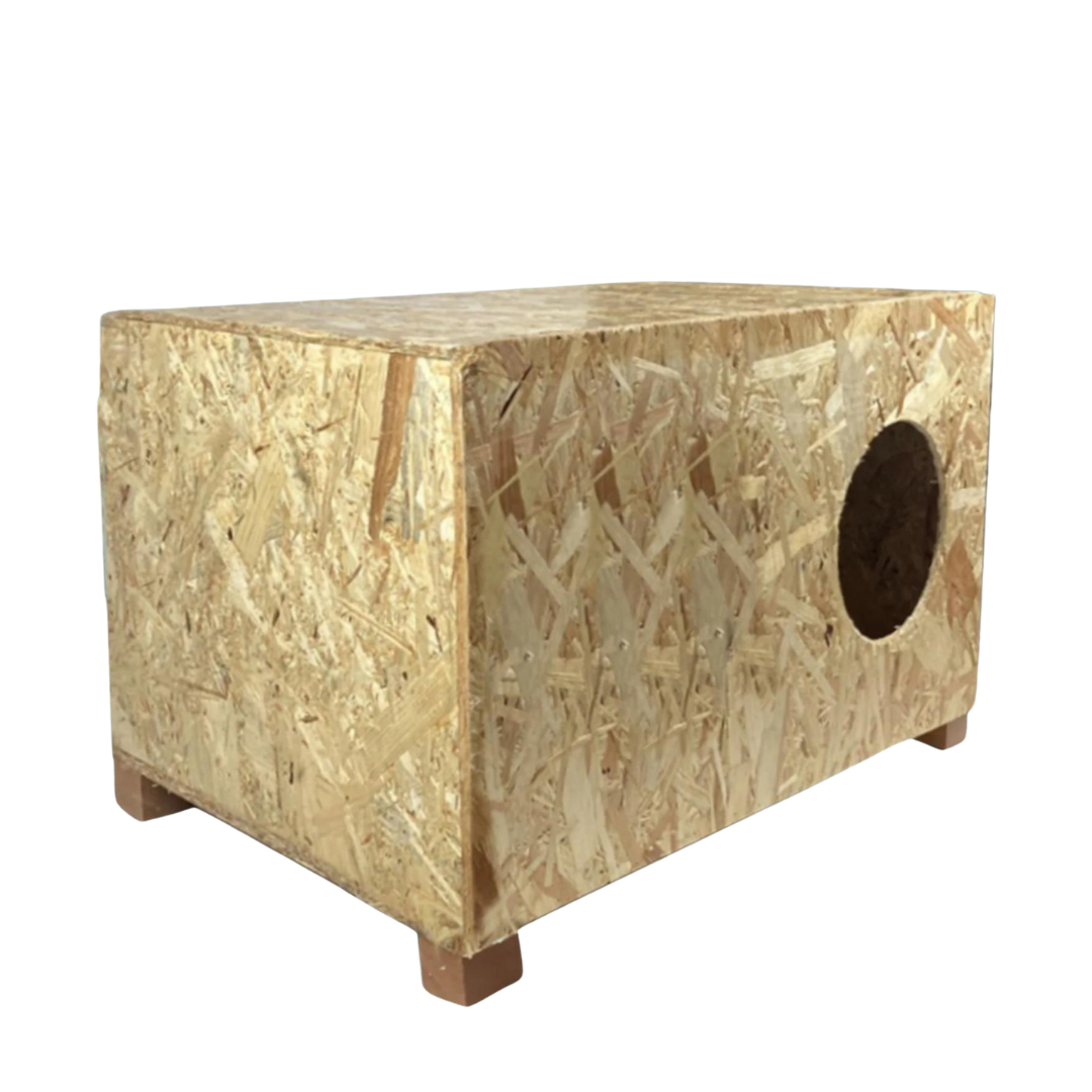 Melada Kedi Evi Dış Ortam Uygun Ahşap Kedi Evi OSB 60x40x30 cm