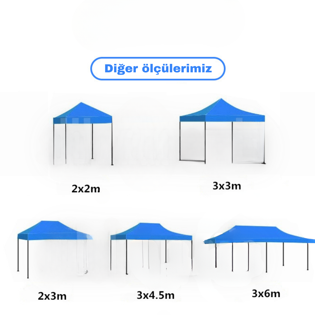 Outdoors Premium Serisi Altıgen Profil Krem 3x3 Katlanır Makaslı Çardak