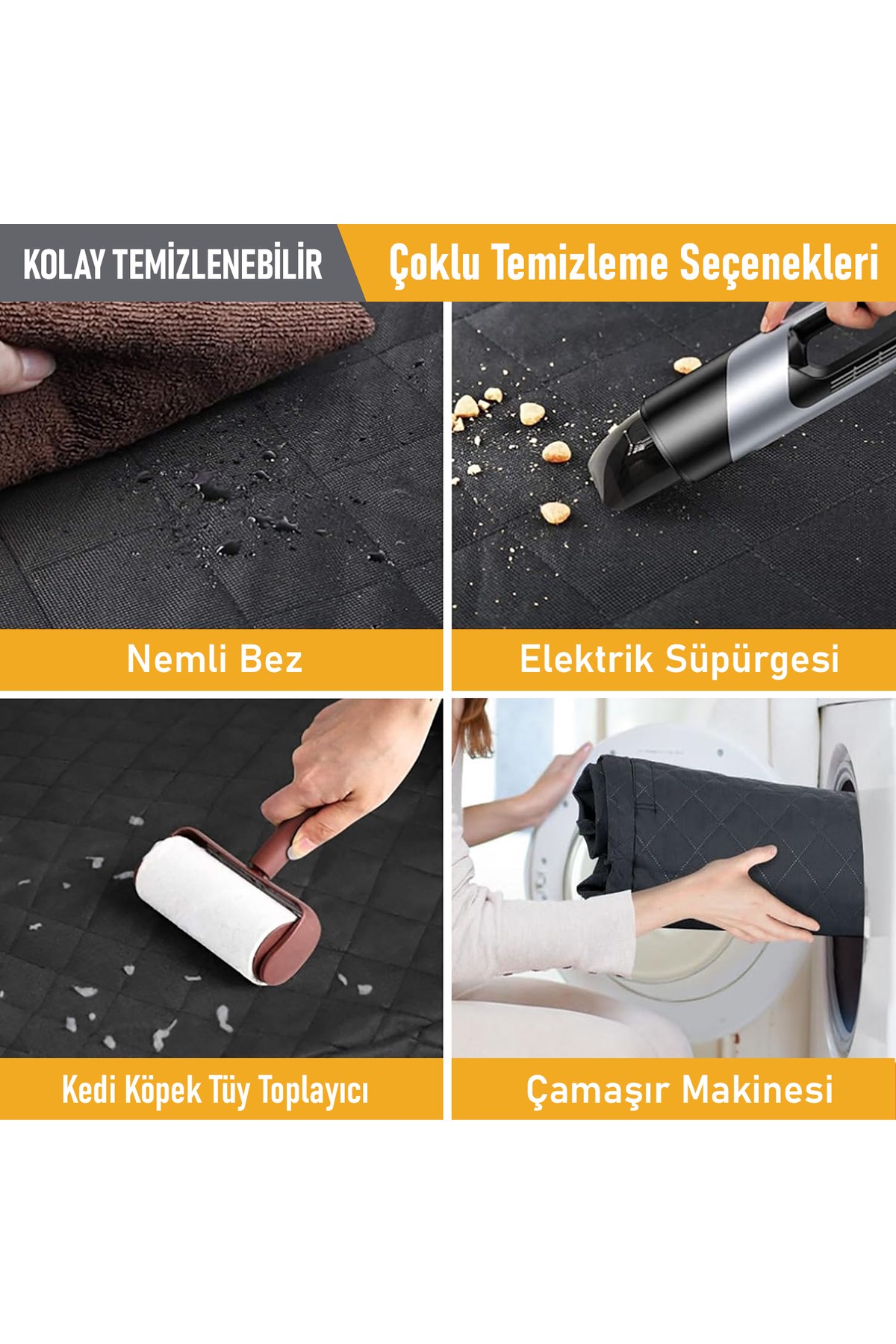 Haegs Evcil Hayvan Ön Koltuk Kılıfı - Araç Köpek Koltuk Koruma Örtüsü, Yan Kanatlı, Kaymaz, Ağır Hizmet Tipi, Su Geçirmez Koltuk Koruyucu Kılıf - Siyah