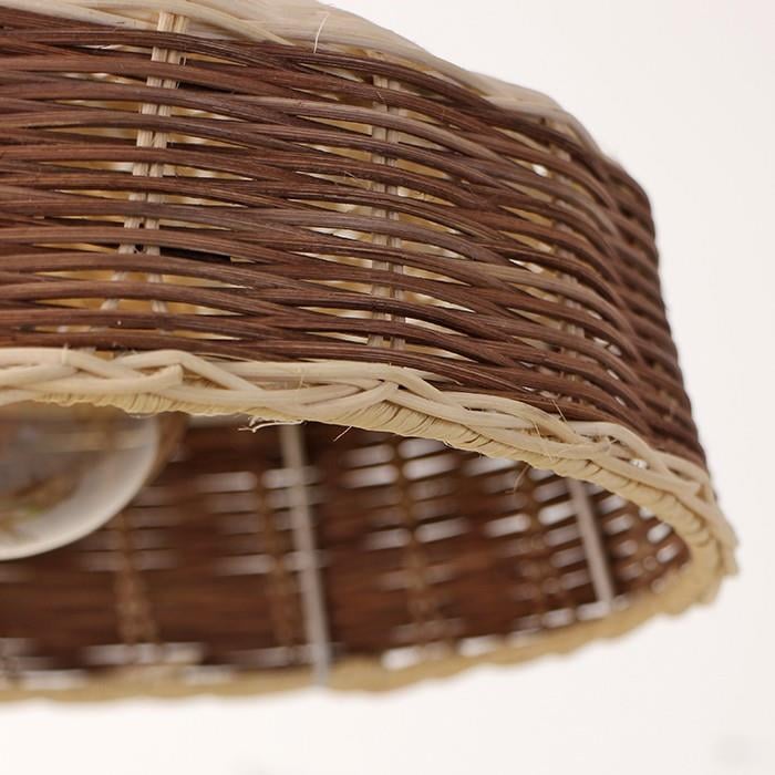 Mylamp Merve Krem & Kahverengi 34x22cm Rattan Sarkıt Lamba