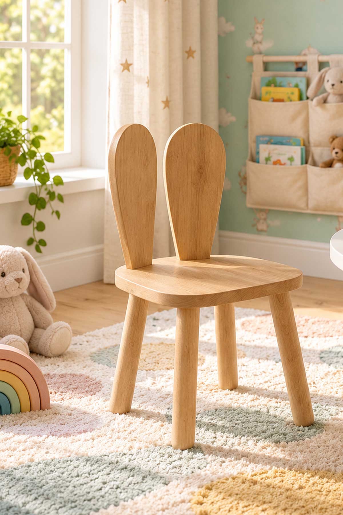 Alfa Country Montessori Çocuk 1 Adet Bunny Sandalye Kahverengi