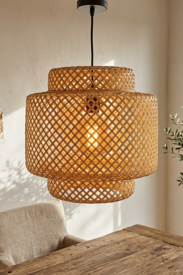 Mylamp Sitrus Doğal Bambu Avize 30x30 cm