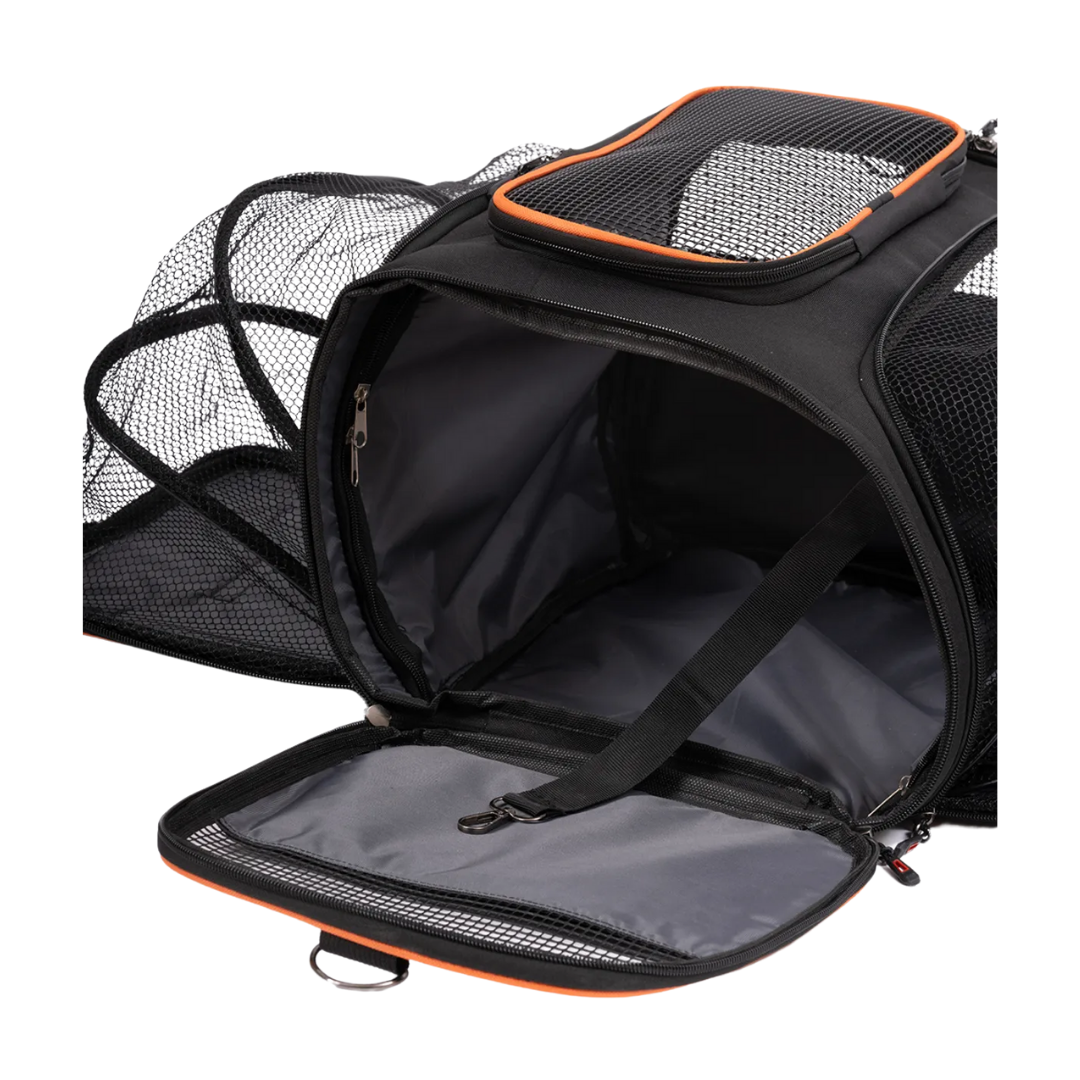 Brave Paws Hawaii Yırtılmaz Plastik Fileli Kedi ve Köpek Taşıma Çantası Siyah