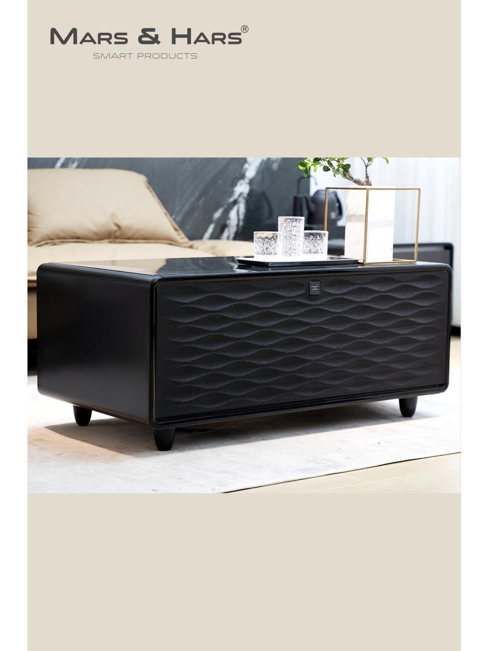 Mars&Hars SCT135S Kompresörlü Akıllı Sehpa Buzdolabı Bluetooth Haparlör-Siyah Renk
