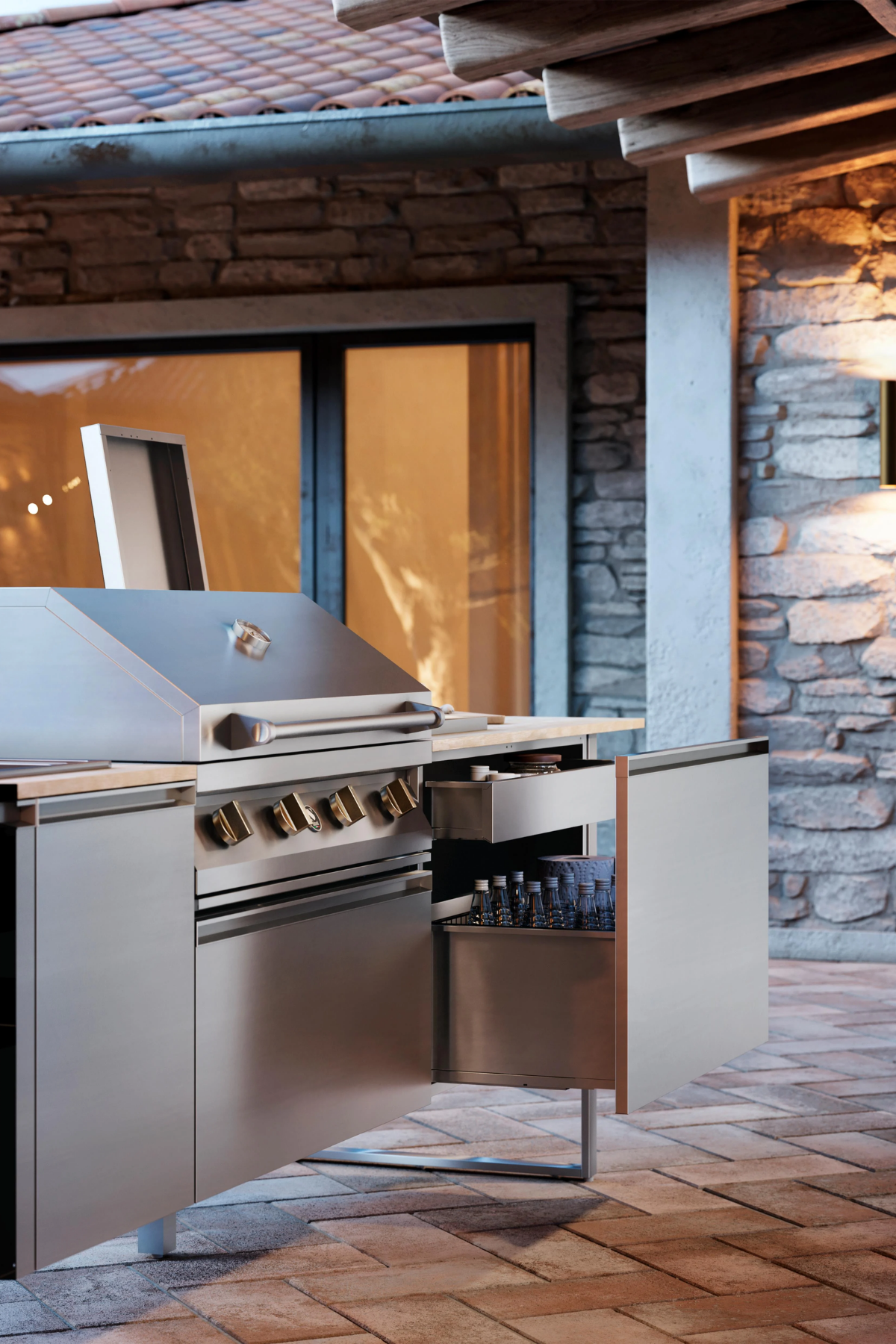 Berfmann Steel Brenta T28 Paslanmaz Çelik Outdoor Barbekü Mutfak Ünitesi