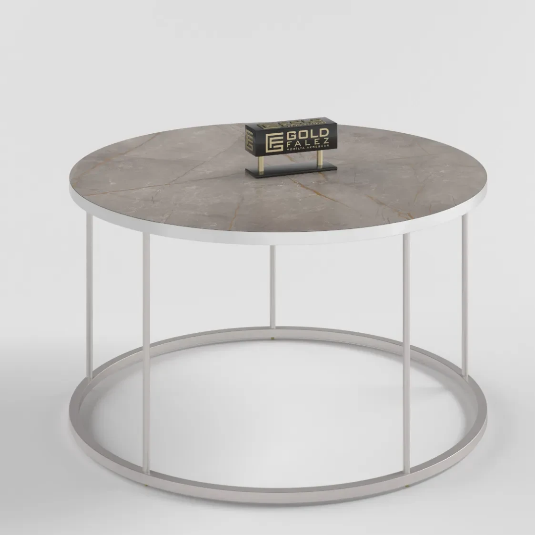 Gold Falez Orta Sehpa Terra Lüx Gümüş Gordion