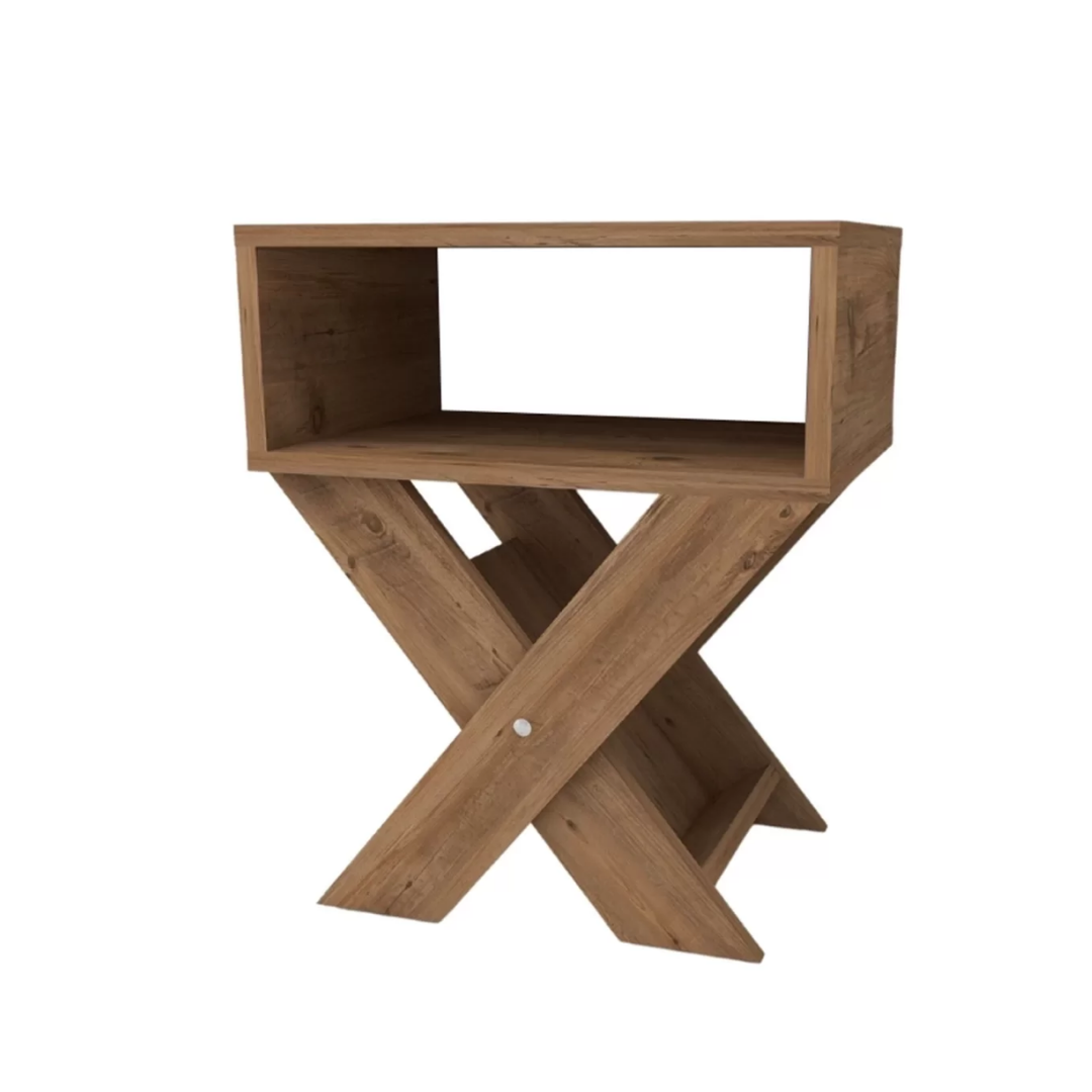 Enda Home X Ayaklı Dergilikli Komodin Kahve Sehpası Atlantik Çam