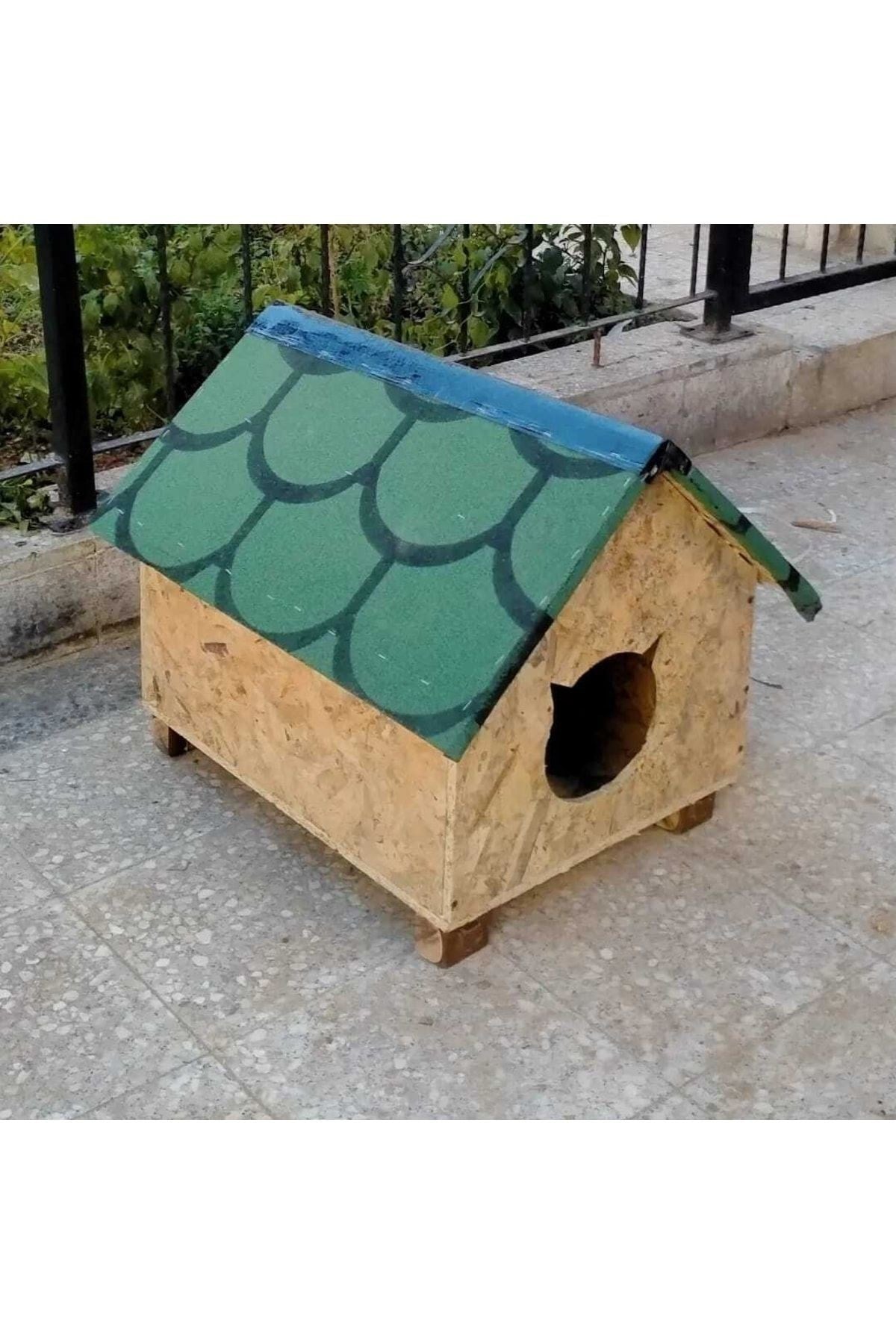 Msay 30x40x50cm Orta Boy Yetişkin Kedi Evi, Sokak Canları için Kedi Barınağı, Yağmur ve Rüzgara Dayanıklı Kedi Yuvası (Demonte Gönderim)