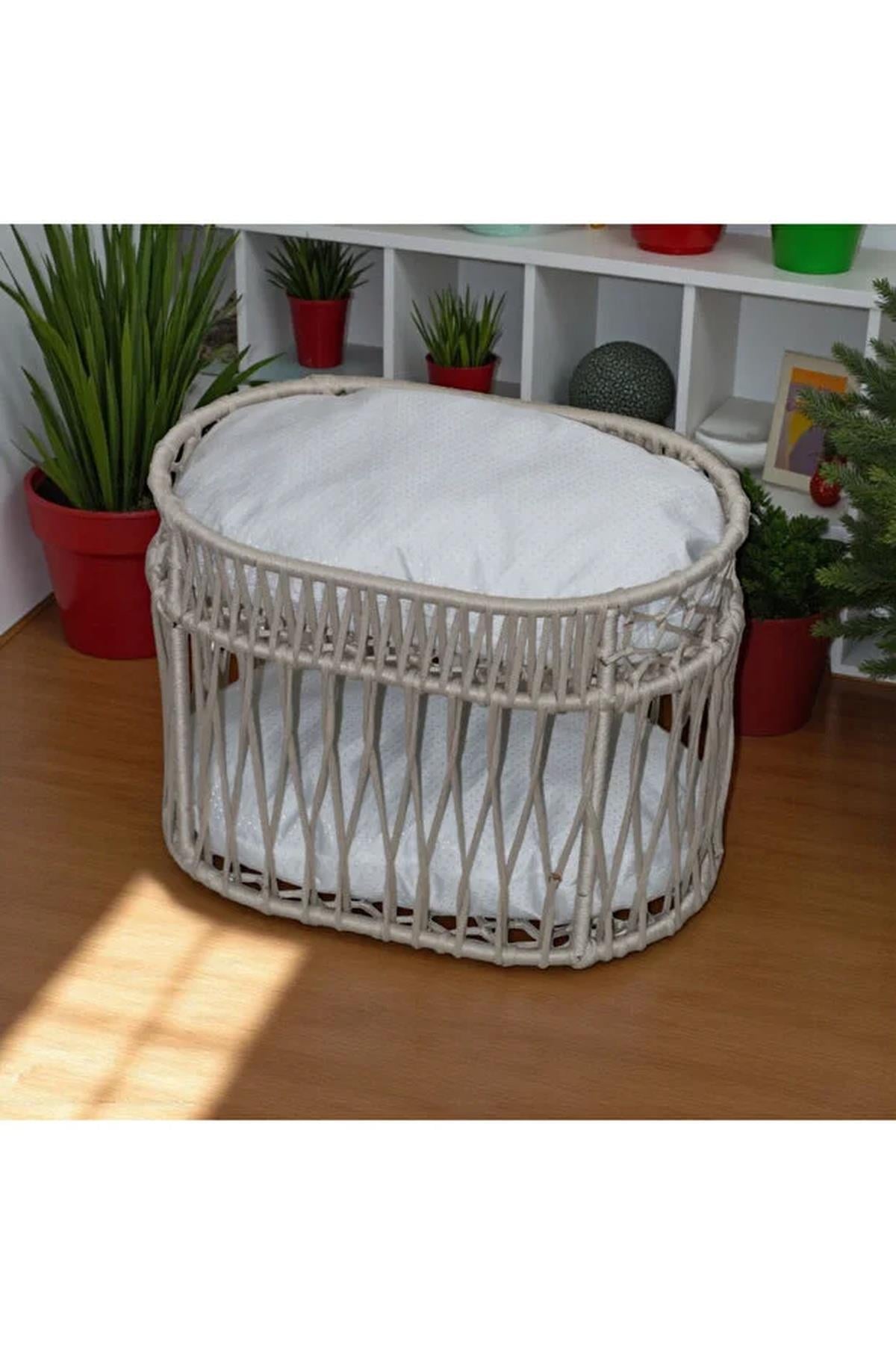 Tasaryum Çift Katlı Kedi Yatağı Kedi Ranzası, İskandinav Kedi Evi Bej
