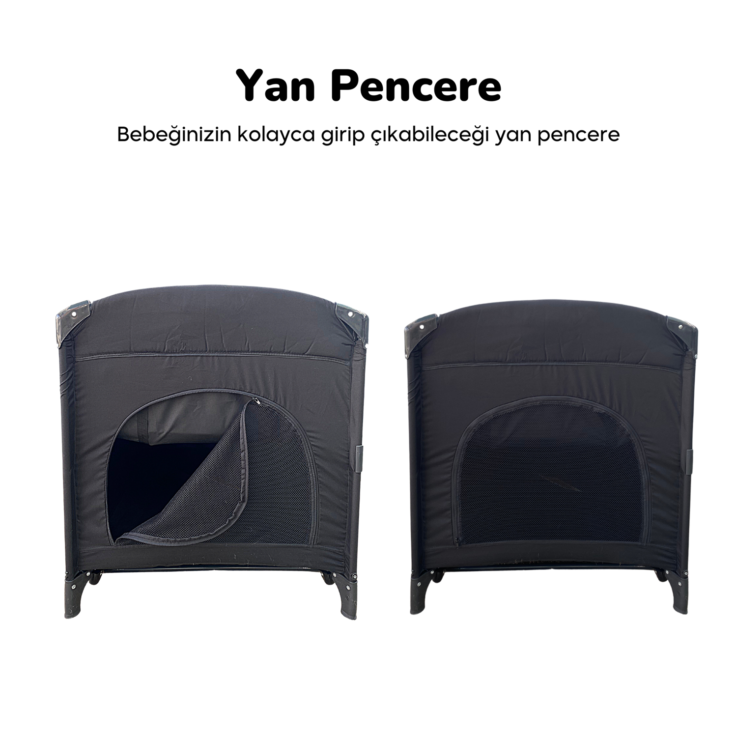 Reyo Premium Anne Yanı Park Yatak 70x110 cm Siyah