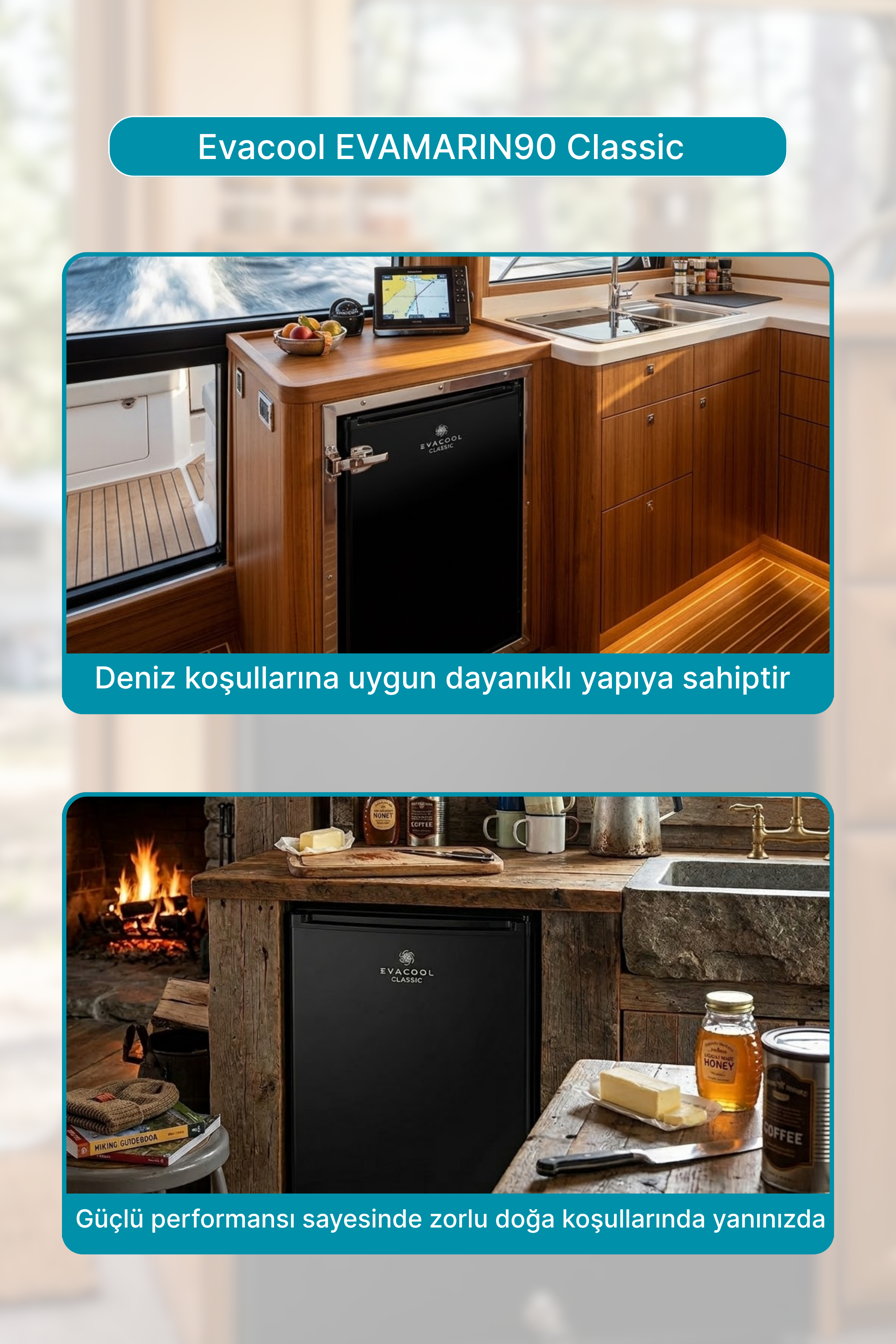 Evacool EVAMARIN90 Classic 12/24v 85 Litre Dağ Evi Tekne Karavan Buzdolabı