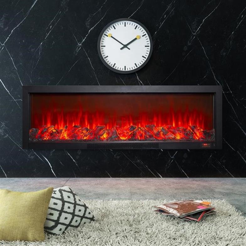 Alaz Efekt Elektrikli Şömine Haznesi Ses Efektli Bluetoothlu 130 cm 1800 W