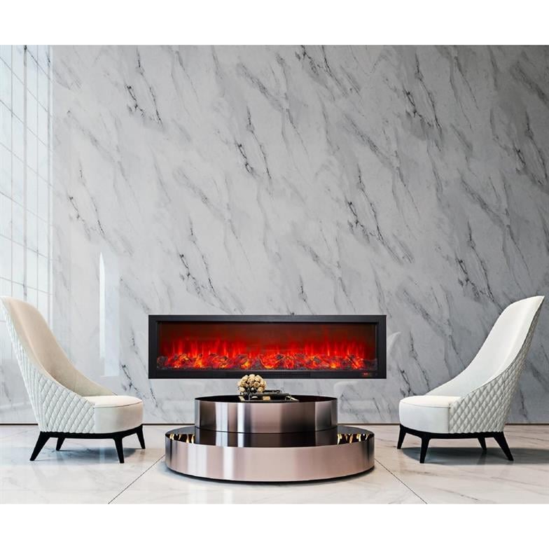 Alaz Efekt Elektrikli Şömine Haznesi Ses Efektli Bluetoothlu 180 cm 1800 W