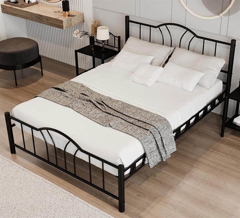 Argimo Bella Tek Kişilik Ferforje Tarz Metal Siyah Karyola