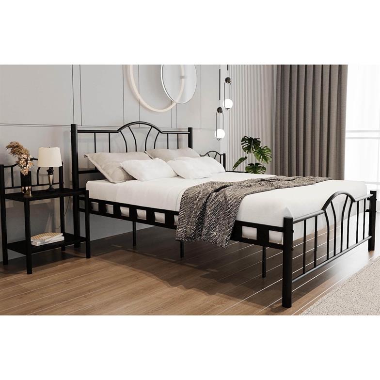 Argimo Bella Tek Kişilik Ferforje Tarz Metal Siyah Karyola