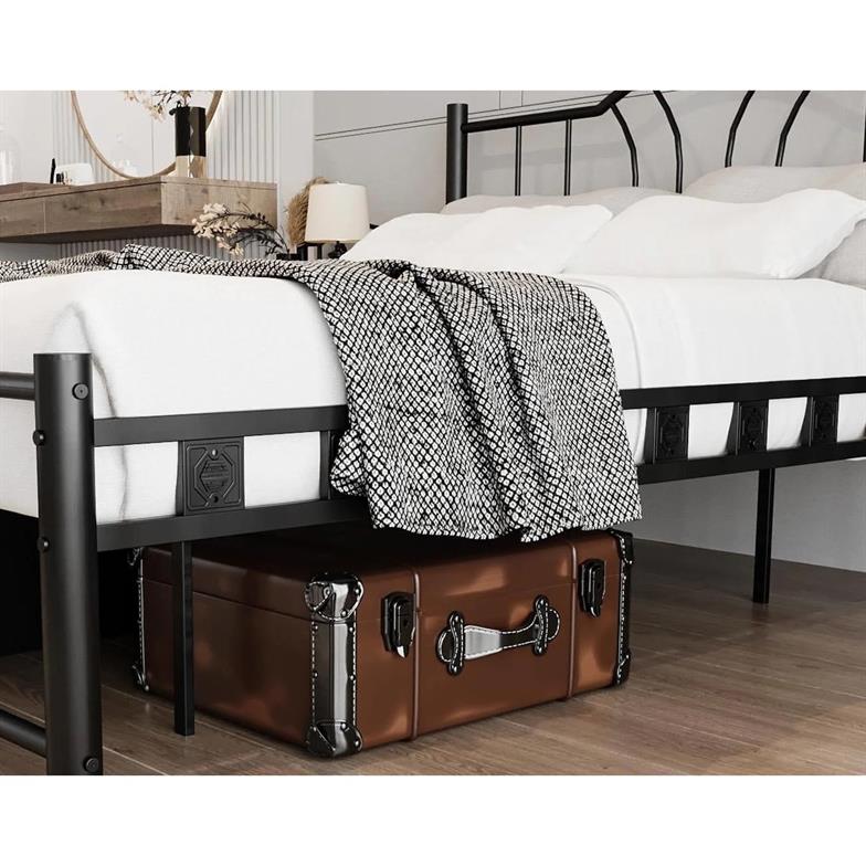 Argimo Bella Tek Kişilik Ferforje Tarz Metal Siyah Karyola