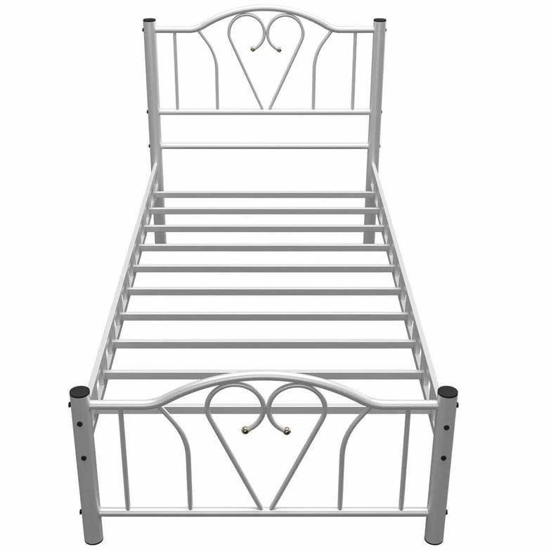 Argimo Orkide Tek Kişilik Ferforje Tarz Beyaz Metal Karyola