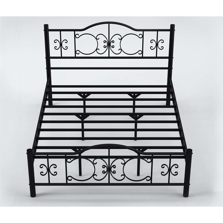 Argimo Pero Tek Kişilik Başlıklı Yatak Odası Ferforje Metal Siyah Karyola