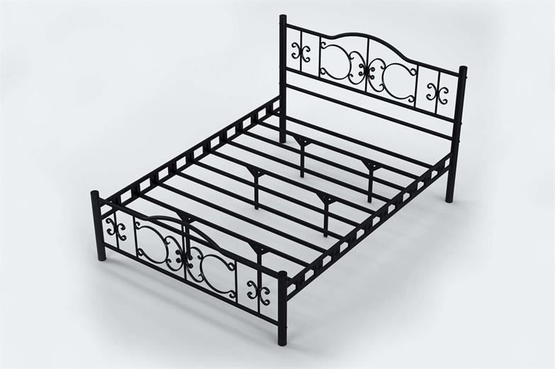 Argimo Pero Tek Kişilik Başlıklı Yatak Odası Ferforje Metal Siyah Karyola