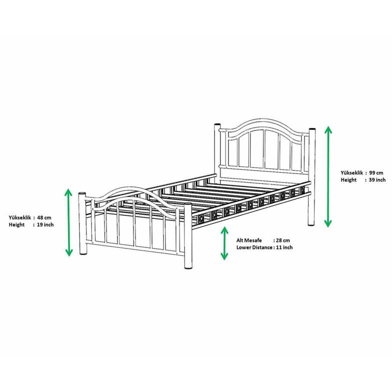 Argimo Stella Tek Kişilik Ferforje Siyah Metal Karyola
