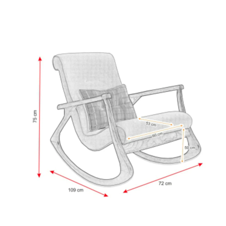 Asedia Ekol Ceviz Ekose Sallanan Sandalye Modern Dinlenme Emzirme Baba Tv Okuma Koltuğu Berjer ESS