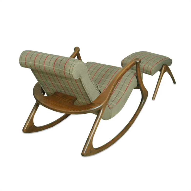 Asedia Ekol Ceviz Ekose Sallanan Sandalye Modern Dinlenme Emzirme Baba Tv Okuma Koltuğu Berjer ESS