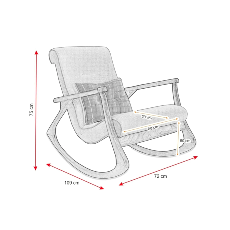 Asedia Ekol Ceviz Fuşya Kapitoneli Modern Sallanan Sandalye Dinlenme Emzirme Baba Tv Okuma Koltuğu Berjer