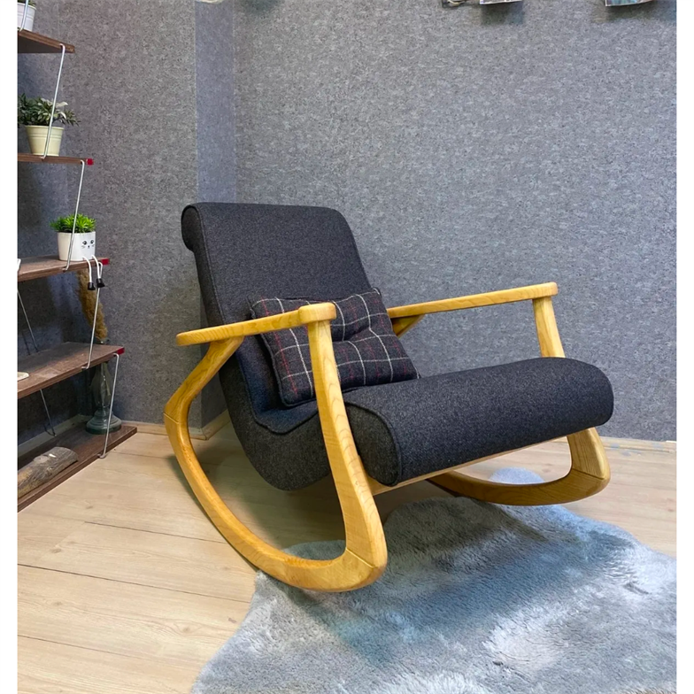 Asedia Ekol Naturel Antrasit Gri Dişbudak Sallanan Sandalye Dinlenme Emzirme Baba Tv Okuma Uzanma Koltuğu ESS