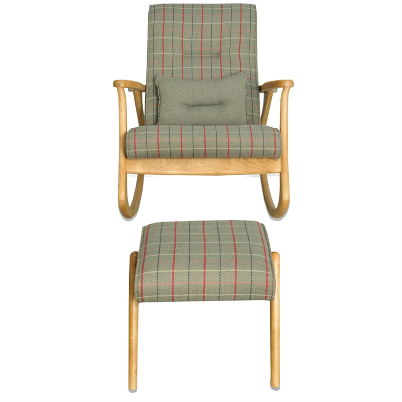 Asedia Ekol Naturel Ekose Ahşap Sallanan Sandalye Modern Dinlenme Emzirme Baba Tv Okuma Koltuğu Berjer ESS