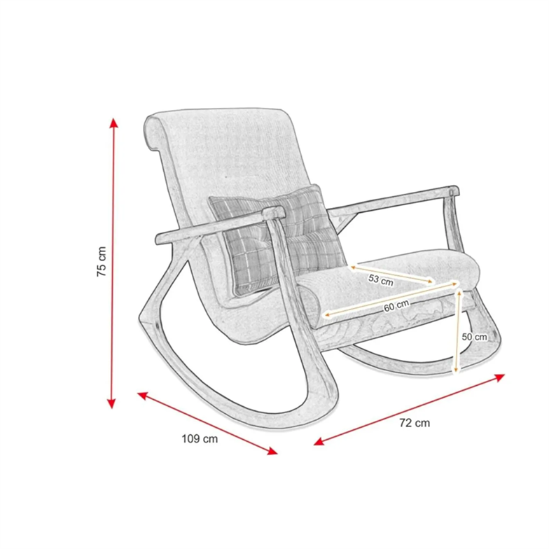 Asedia Ekol Naturel Krem Ahşap Sallanan Sandalye Dinlenme Emzirme Baba Tv Okuma Uzanma Koltuğu Berjer ESS